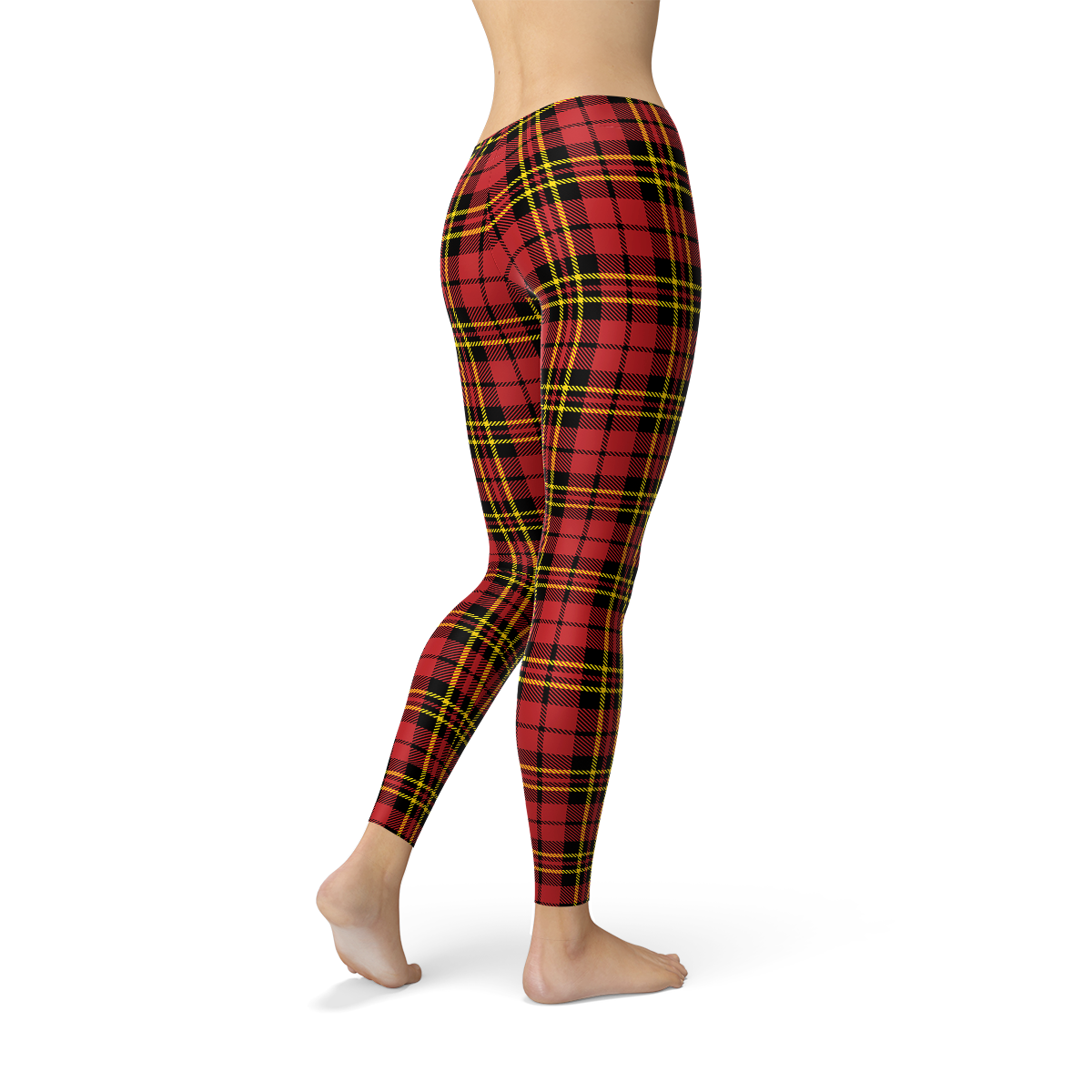 Women's Red Plaid Tartan Leggings