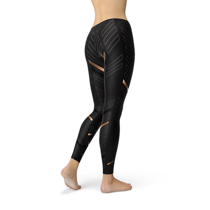 Women's Black Stripes Leggings