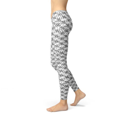 Women's Black and White Dice Leggings