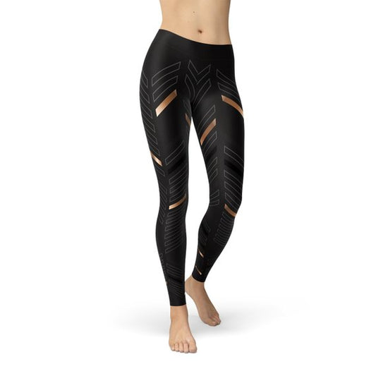 Women's Black Stripes Leggings