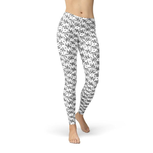 Women's Black and White Dice Leggings