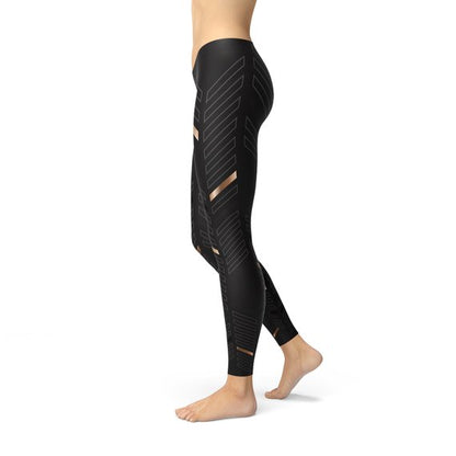 Women's Black Stripes Leggings