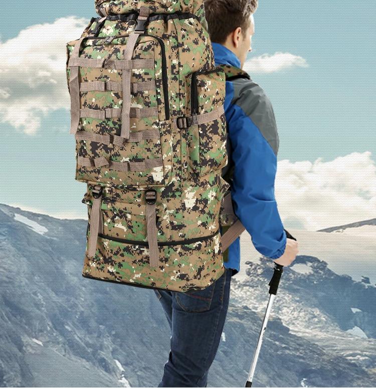 100L Camo Hiking Backpack