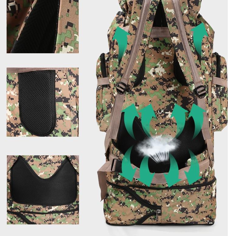 100L Camo Hiking Backpack