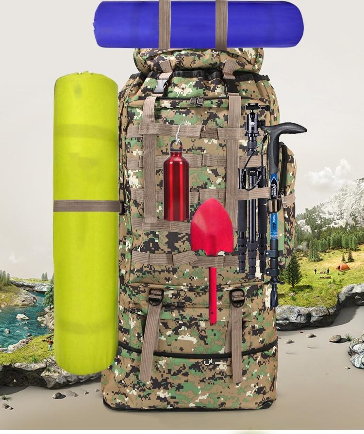 100L Camo Hiking Backpack