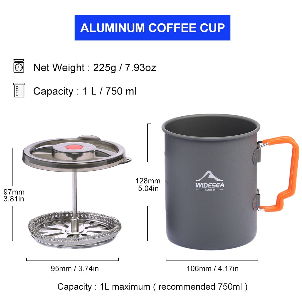 Aluminium Coffee Pot with French Press