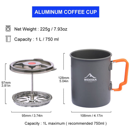 Aluminium Coffee Pot with French Press