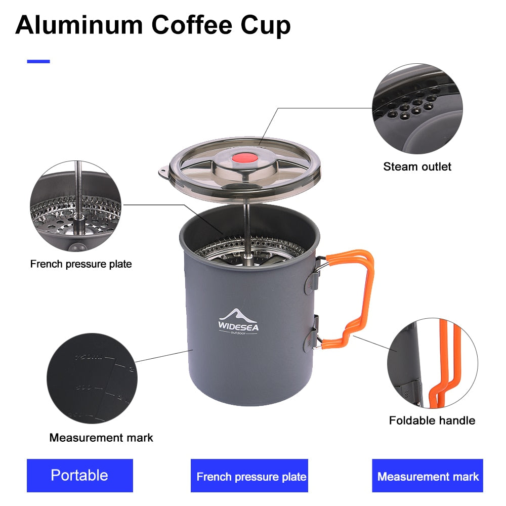 Aluminium Coffee Pot with French Press