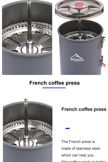 Aluminium Coffee Pot with French Press