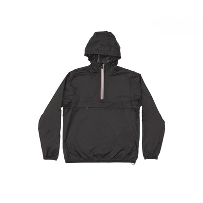 Quarter Zip Packable Rain Pullover - Black