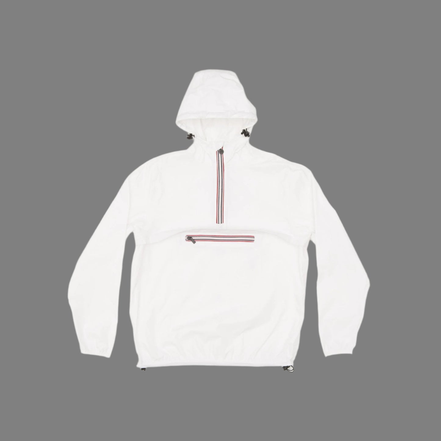 Quarter Zip Packable Rain Pullover  - White